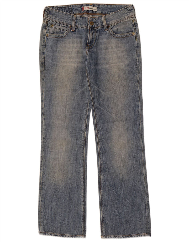 Женские прямые джинсы Levi's 570 W28 L30 синие, хлопок