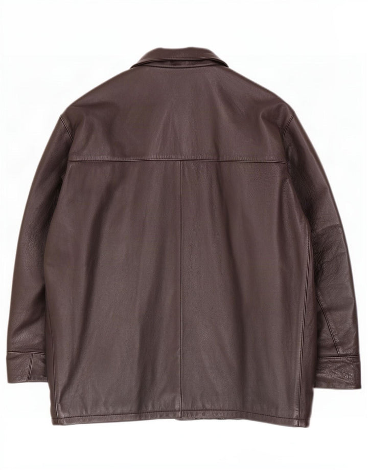 Винтажная мужская кожаная куртка IT 54 2XL черная