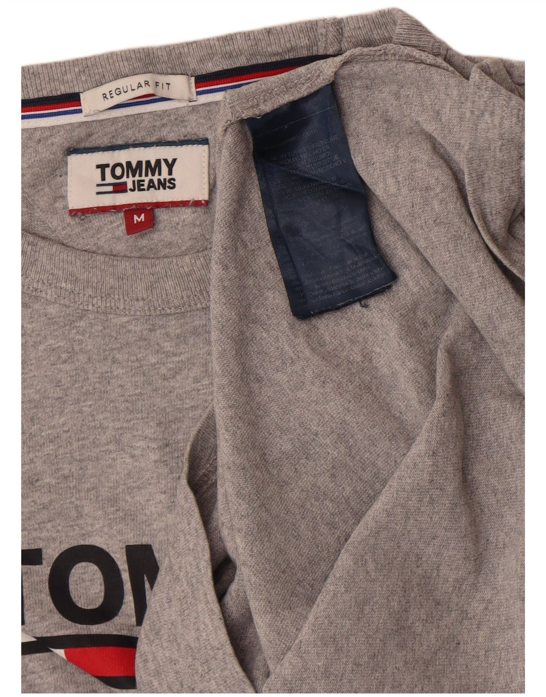 Tommy Hilfiger Мужской топ стандартного кроя с рисунком и длинными рукавами, средний серый хлопок