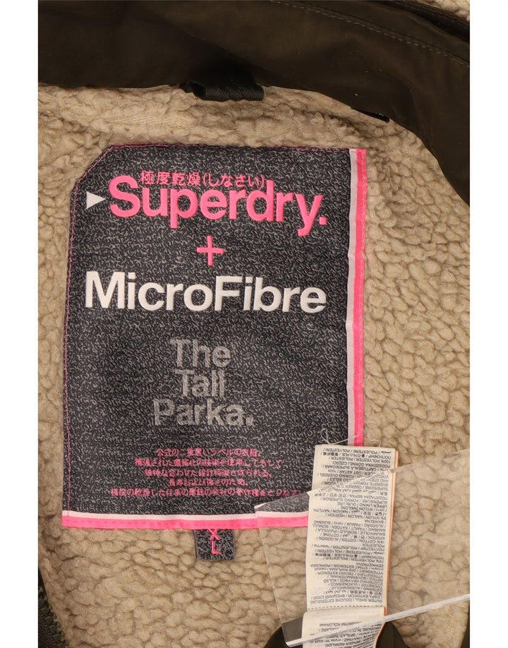 SUPERDRY Женская парка с капюшоном UK 18 XL Хаки Полиэстер