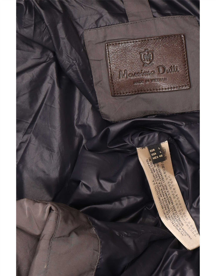 Massimo Dutti Женское Утепленное пальто с капюшоном UK 40 Большой Серый Полиэстер