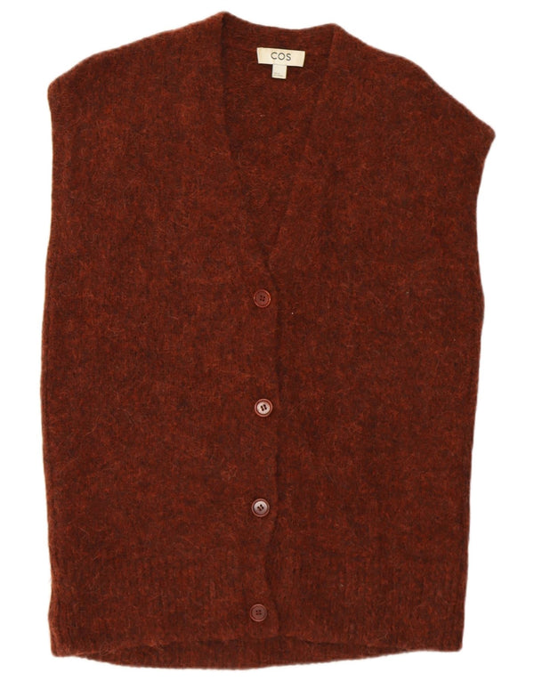 Женский кардиган без рукавов Cos UK 6 XS, коричневый в крапинку из шерсти альпаки