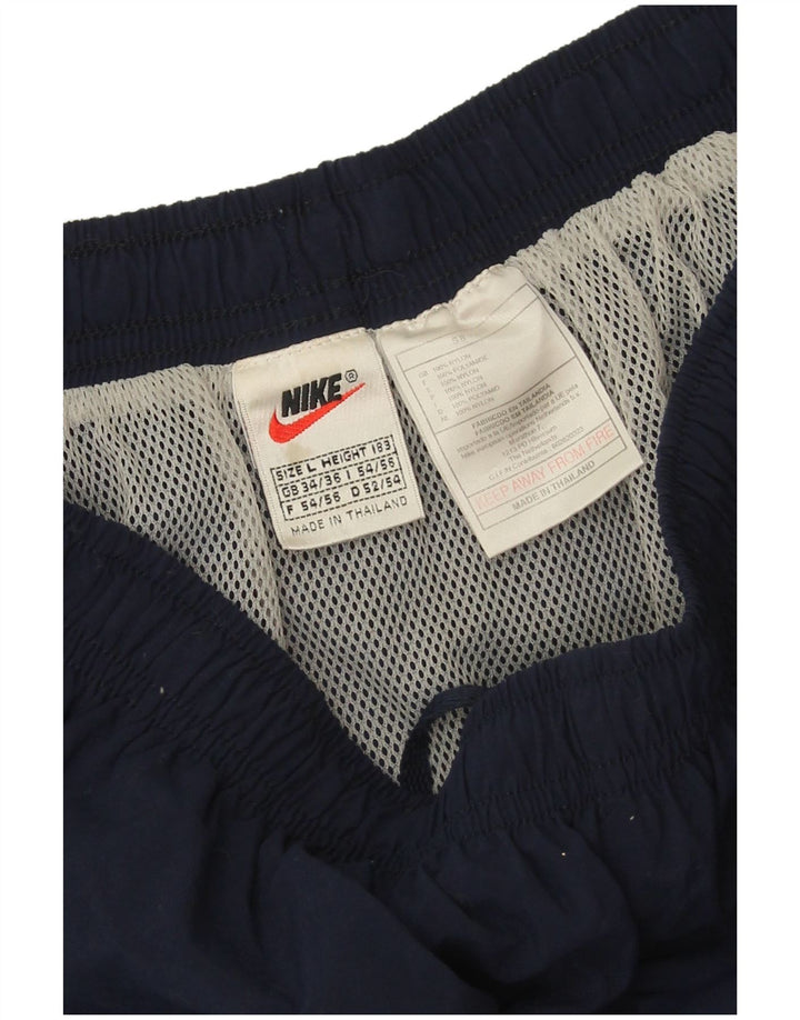Мужские спортивные шорты Nike с графическим рисунком, большие темно-синие нейлоновые