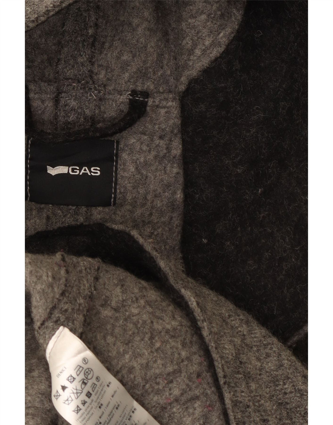 Женское бушлат с капюшоном Gas UK 14, шерсть среднего серого цвета