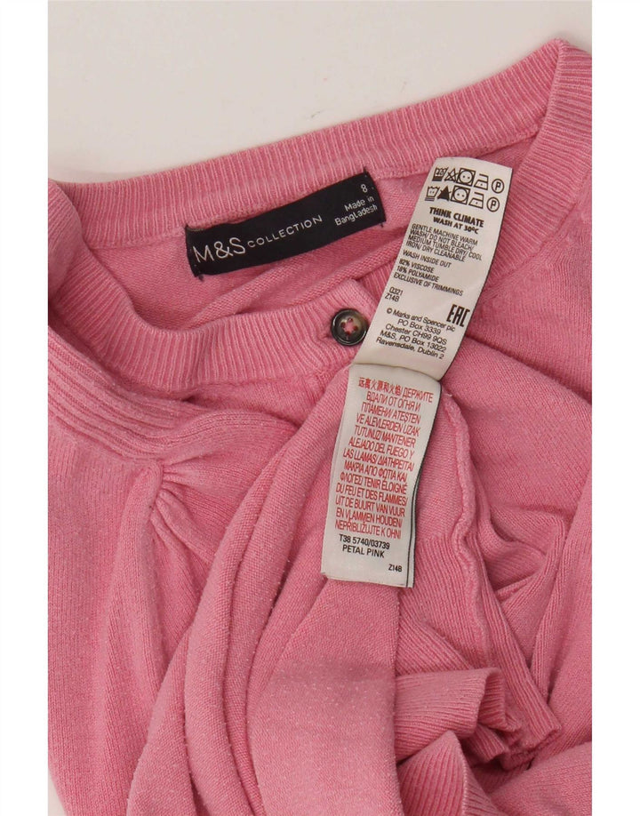Женский кардиган Marks & Spencer, Великобритания, 8, маленький, розовый, вискоза