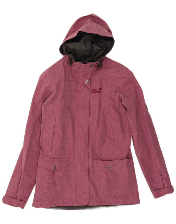 Женская ветровка с капюшоном Jack Wolfskin UK 10, маленький розовый полиэстер