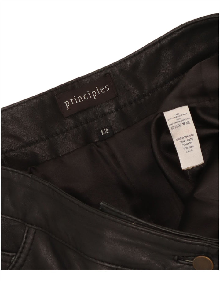 PRINCIPLES Womens Slim Trousers UK 12 Medium W34 L30  Black Leather