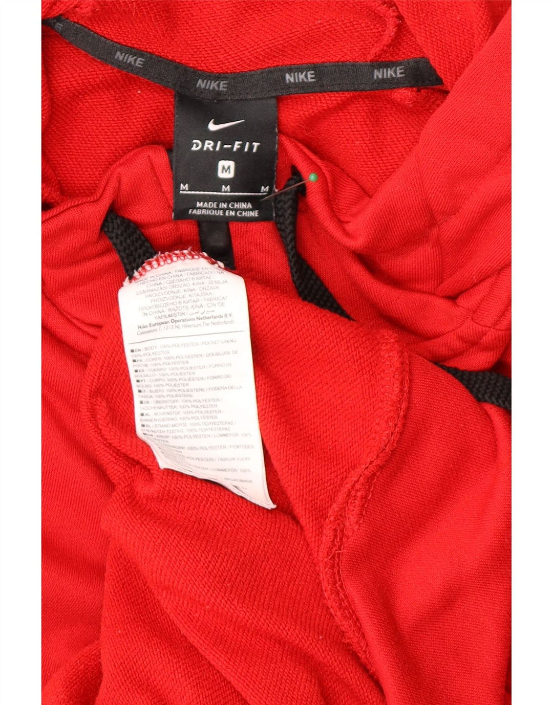 Мужской свитер с капюшоном на молнии Nike Dri Fit, средний красный полиэстер
