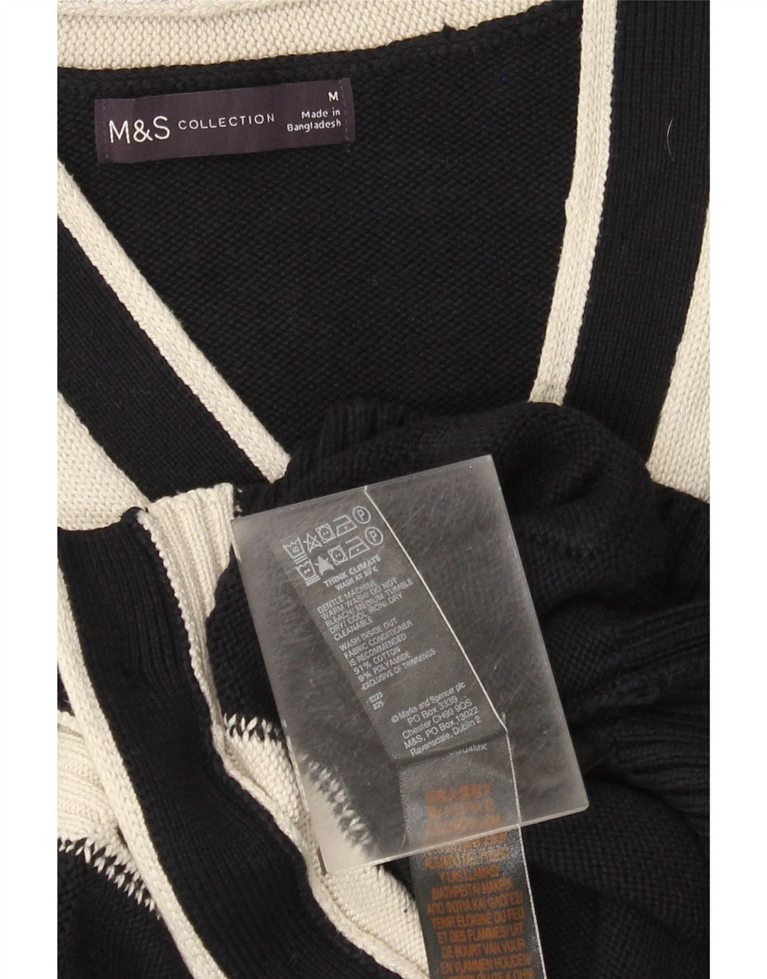 Женский кардиган Marks & Spencer UK 14, средний темно-синий с цветными блоками