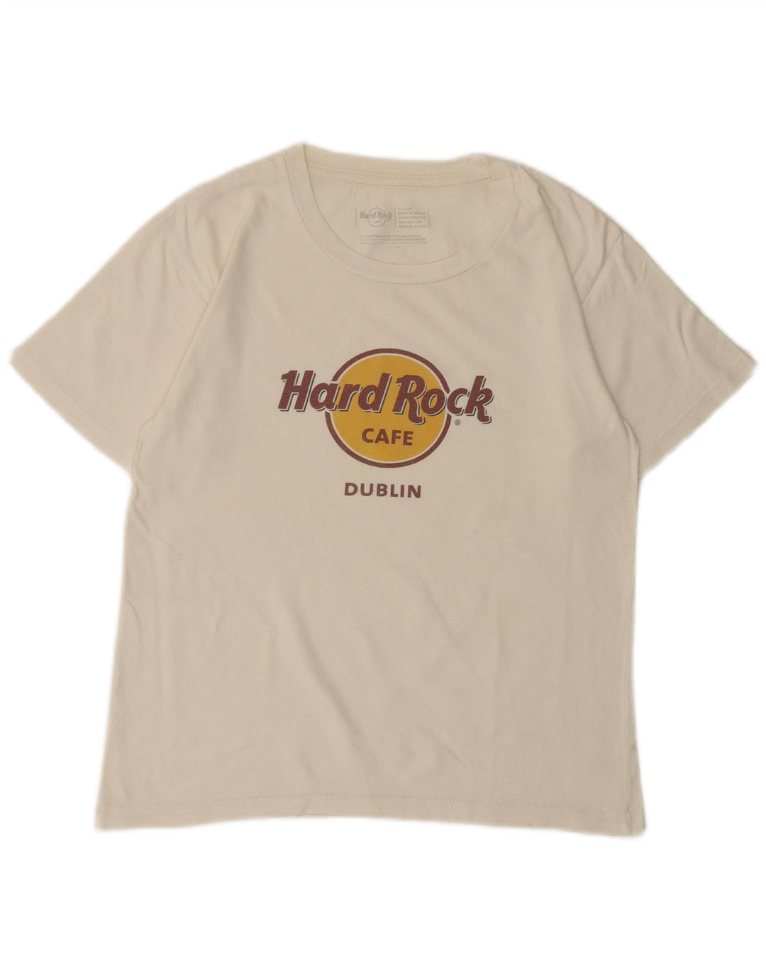 Женская футболка с рисунком Hard Rock Cafe Dublin Top UK 18 XL, белый хлопок