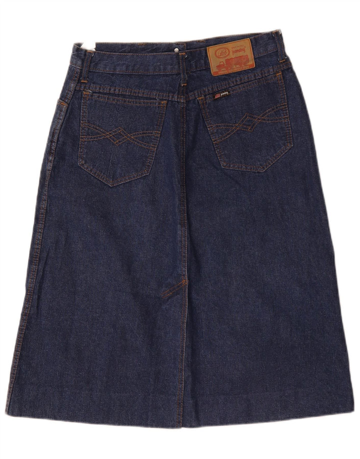 Винтажная женская джинсовая юбка W30 среднего темно-синего цвета