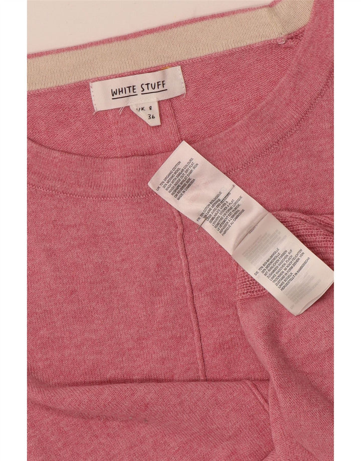 Женский джемпер с вырезом «лодочка» White Stuff, Великобритания, 8, маленький розовый, хлопковый