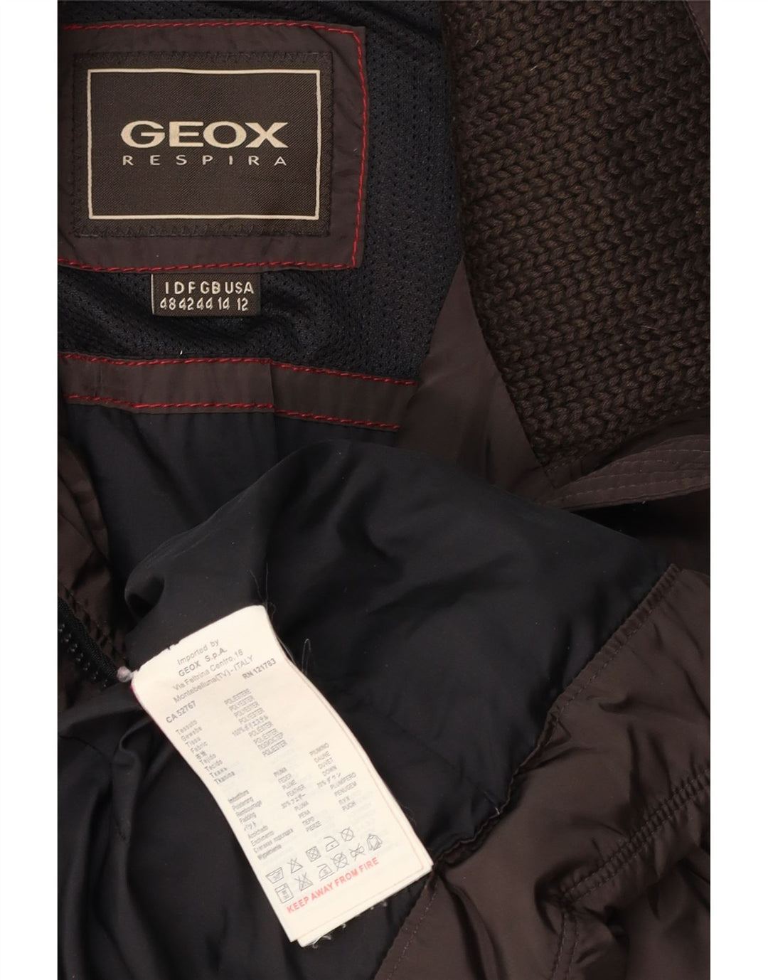 Женская стеганая куртка Geox UK 14, большая коричневая, полиэстер