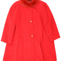 Винтажное женское пальто оверсайз IT 44 Medium Red Wool