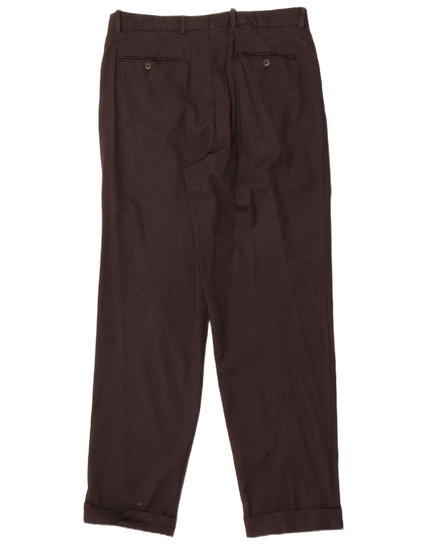 Мужские зауженные костюмные брюки Hugo Boss EU 52 XL W34 L32 черные шерстяные