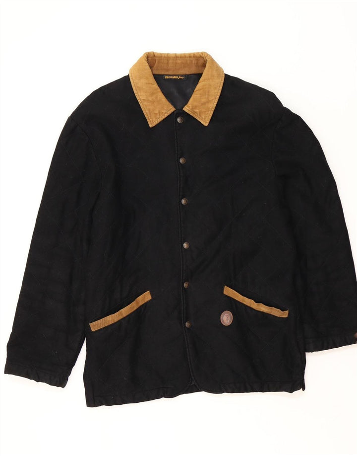 Мужская стеганая куртка Trussardi UK 38 Medium Black Viscose