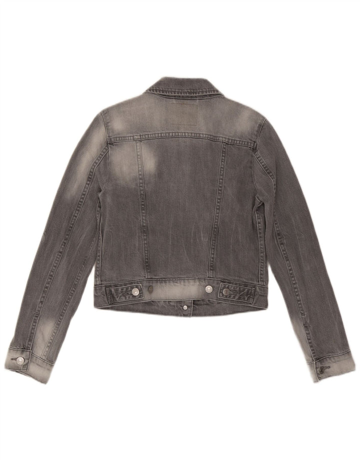 Женская укороченная джинсовая куртка LEVI'S UK 10, маленькая, серый хлопок