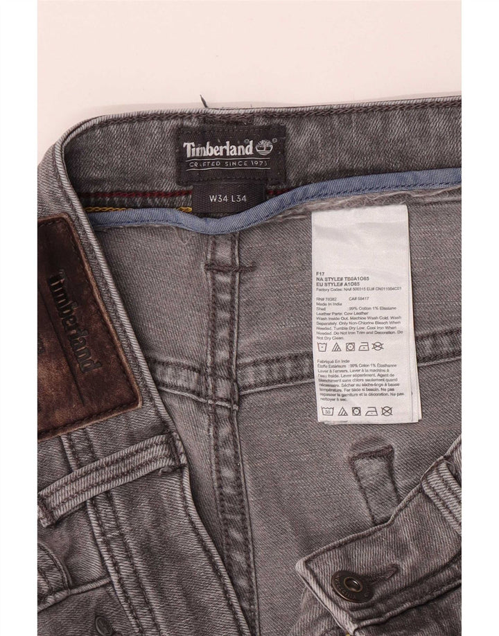 Мужские обычные прямые джинсы Timberland W34 L30, серые, хлопок
