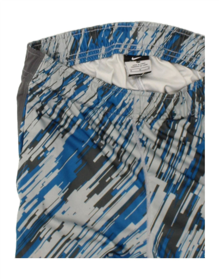 NIKE Boys Dri Fit Sport Shorts 10-11 Years Medium Blue Striped Polyester Vintage Nike and Second-Hand Nike from Messina Hembry 