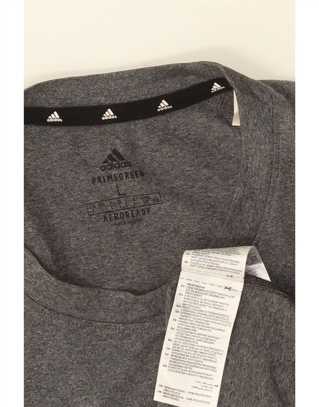 Мужская футболка ADIDAS Aeroready, большой серый полиэстер