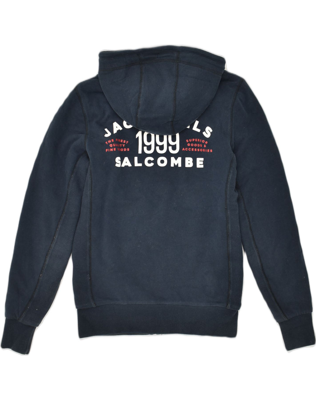 JACK WILLS Mens Graphic Zip Hoodie Sweater XS Navy Blue Cotton | Vintage Jack Wills | Thrift | Second-Hand Jack Wills | Used Clothing | Messina Hembry 