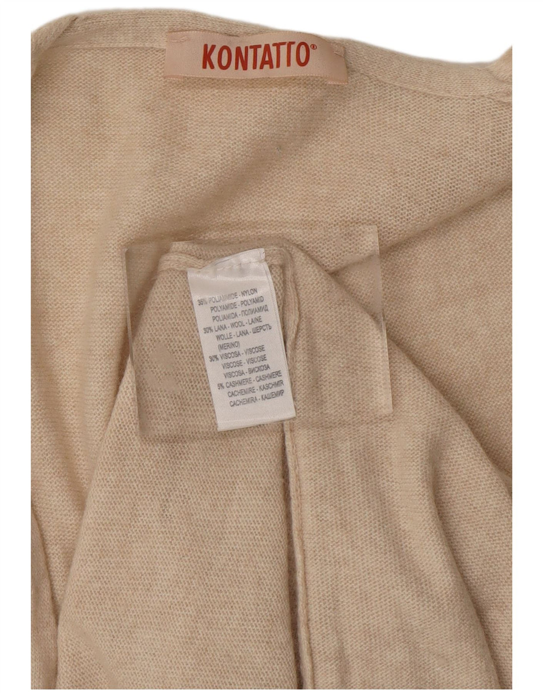 KONTATTO Женский удлиненный кардиган-свитер UK 14, средний бежевый, полиамид