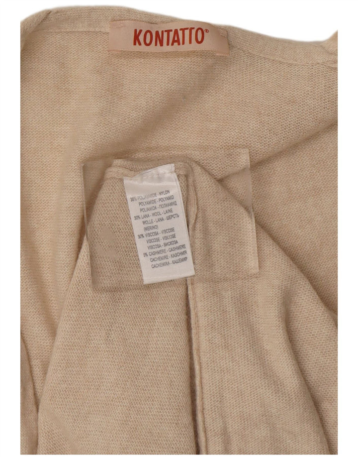 KONTATTO Женский удлиненный кардиган-свитер UK 14, средний бежевый, полиамид