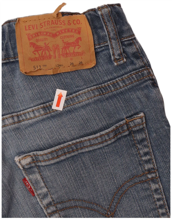 Джинсы Levi's 511 Slim для мальчиков 11-12 лет W26 L26, синие, хлопковые, классические