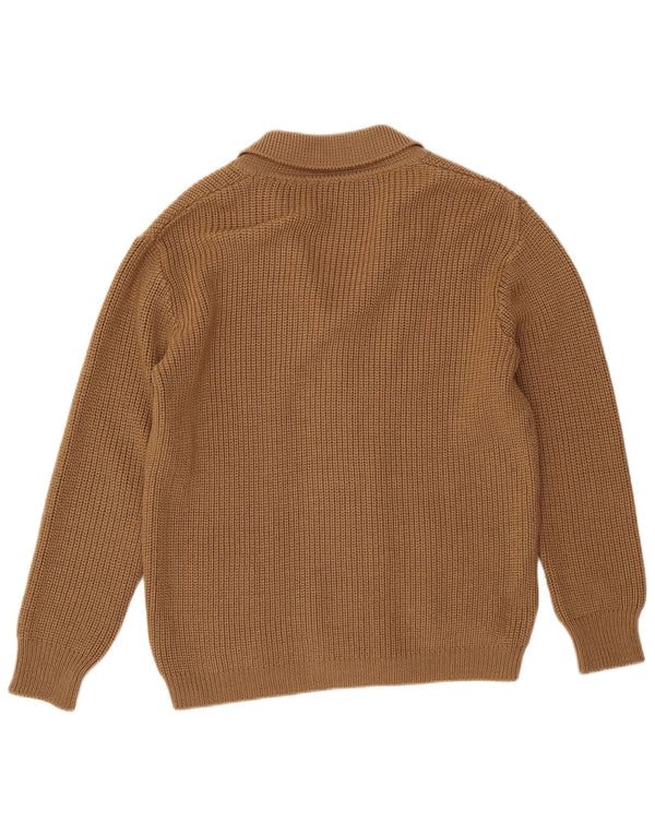 Винтажный мужской свитер-кардиган EU 54 XL хаки акрил