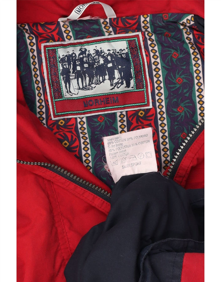 Мужская куртка-анорак NORHEIM с капюшоном UK 40, большой красный хлопок с цветными блоками