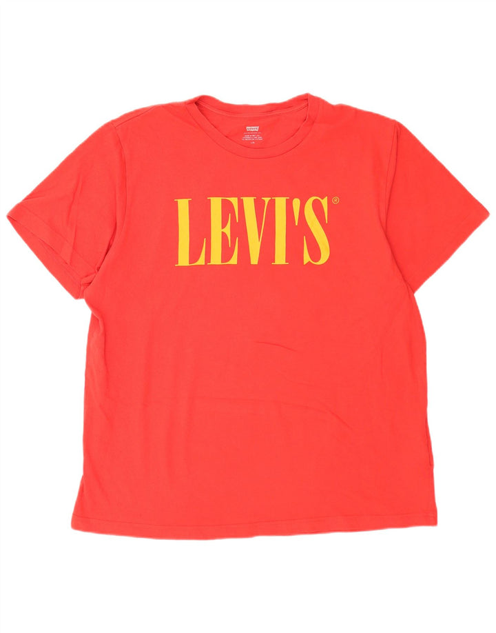Мужская футболка с рисунком Levi's, большой красный хлопковый топ