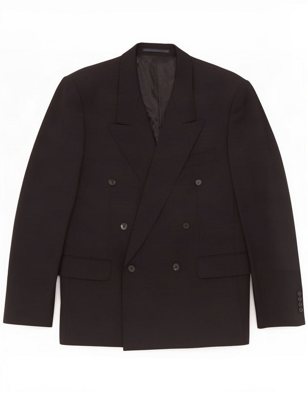 Мужской двубортный пиджак Pierre Cardin UK 40, большой темно-синий, шерсть