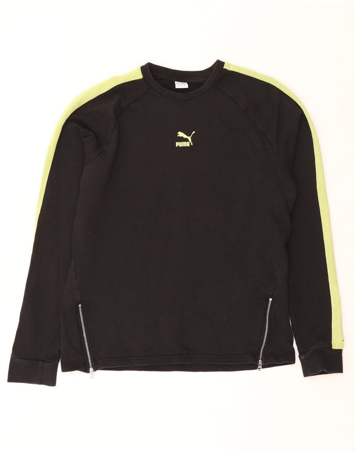 Женский свитер Puma UK 14, средний черный, хлопок с цветными блоками