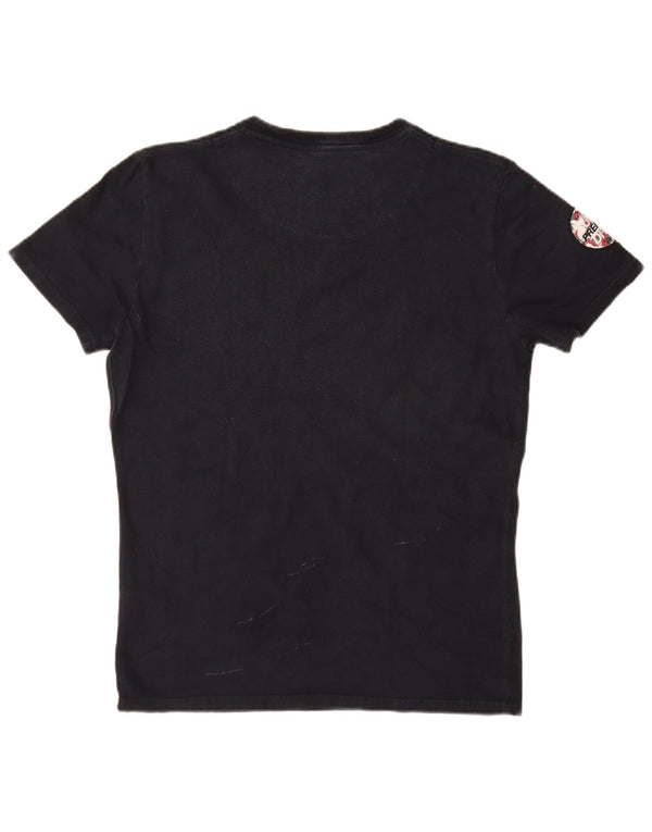 SUPERDRY Мужская футболка с рисунком Топ среднего размера, темно-синий, хлопок