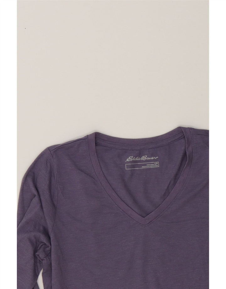 EDDIE BAUER Womens Top Long Sleeve UK 10 Small Purple Cotton Vintage Eddie Bauer and Second-Hand Eddie Bauer from Messina Hembry 