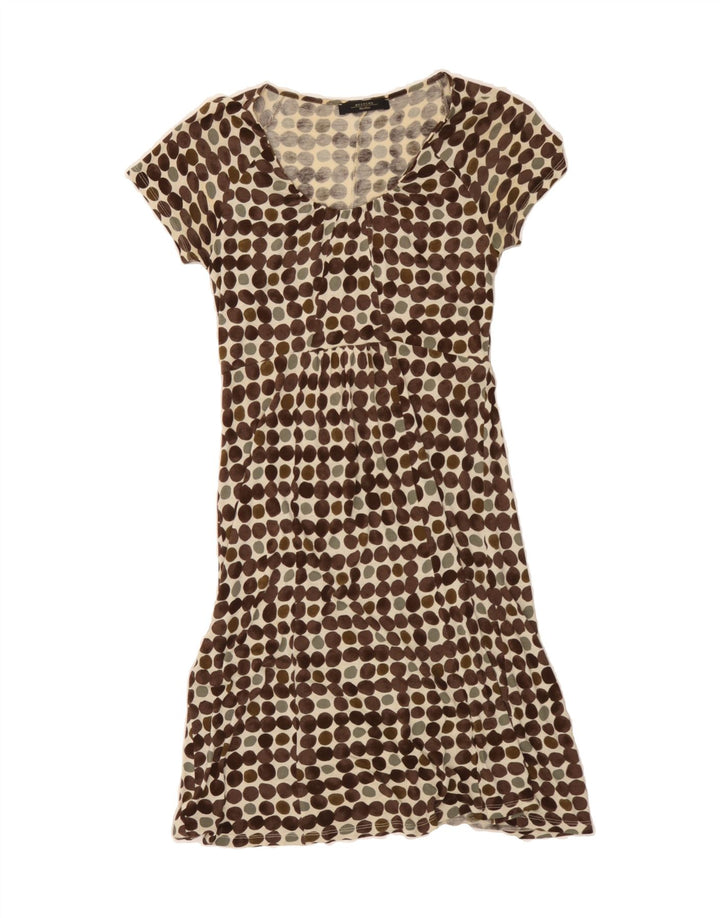 MAX MARA Womens A-Line Dress UK 10 Small Brown Polka Dot Vintage Max Mara and Second-Hand Max Mara from Messina Hembry 