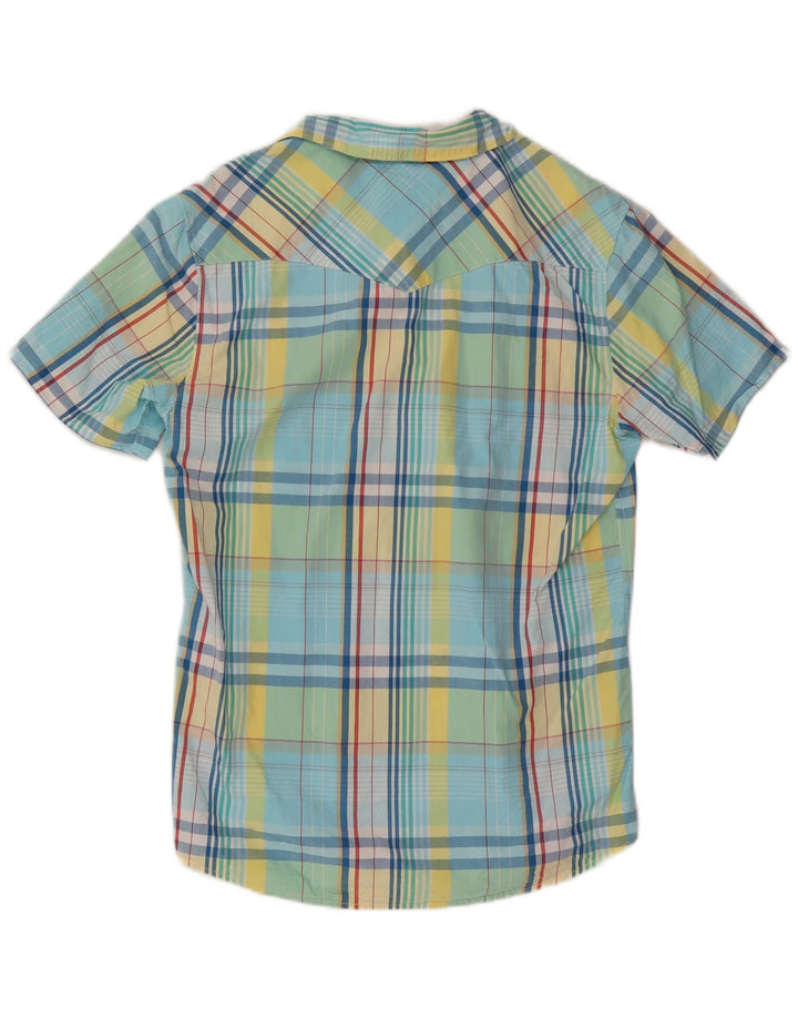 Мужская рубашка современного кроя с коротким рукавом Levi's, хлопковая синяя клетка среднего размера