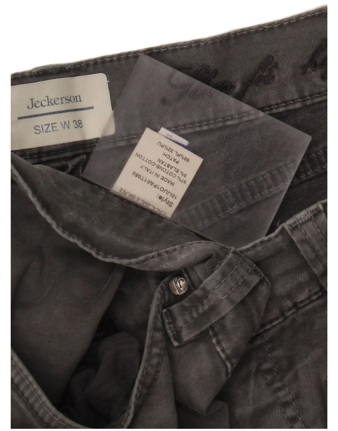 JECKERSON Мужские повседневные брюки Slim Fit W38 L33 Серый хлопок