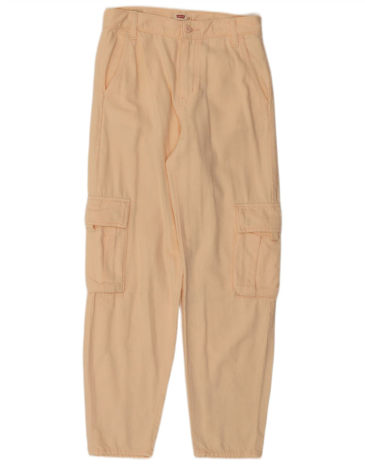 Женские зауженные брюки карго с высокой талией LEVI'S W24 L28, розовый хлопок