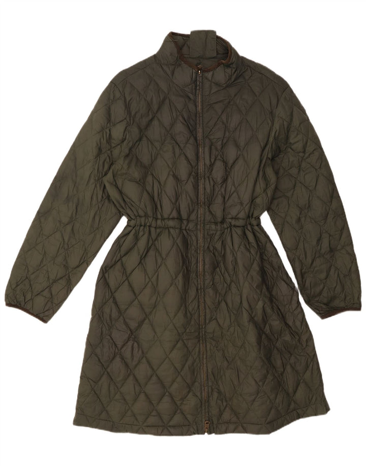 Женское стеганое пуховое пальто Marks & Spencer UK 18 XL Хаки Полиамид