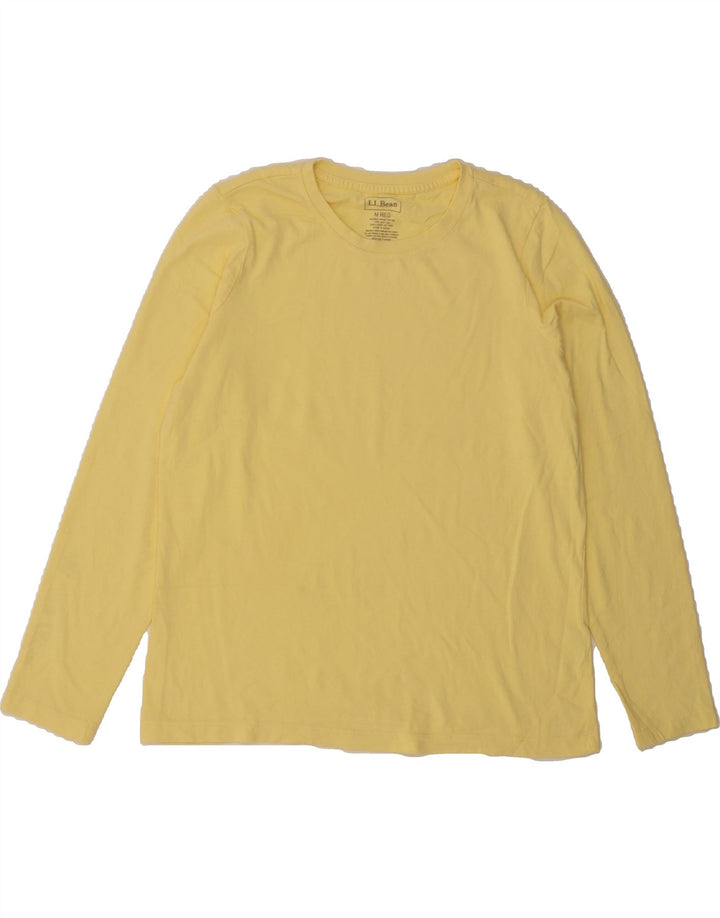 L.L.BEAN Womens Top Long Sleeve UK 14 Medium Yellow Cotton Vintage L.L.Bean and Second-Hand L.L.Bean from Messina Hembry 