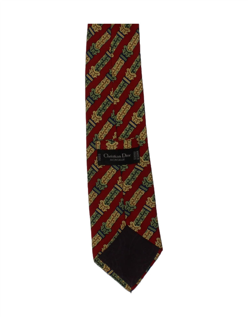 CHRISTIAN DIOR Mens Tie One Size Red Striped Silk Designer Vintage Christian Dior and Second-Hand Christian Dior from Messina Hembry 