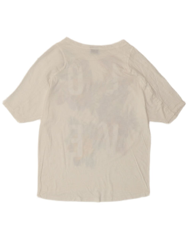 Женская футболка с рисунком ZARA Top UK 10, маленькая белая с цветочным принтом