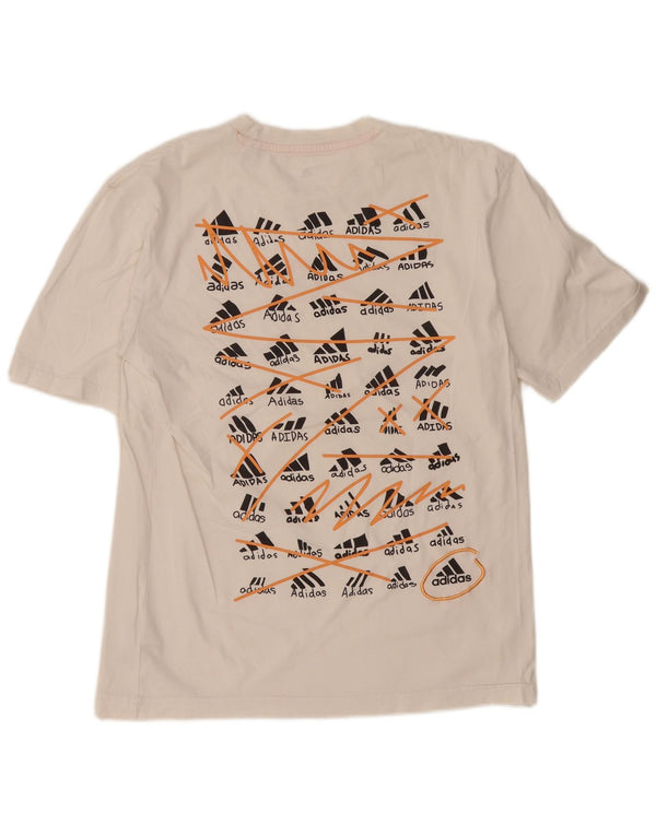 ADIDAS Мужская футболка с рисунком, маленький белый хлопок