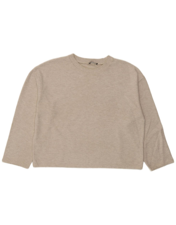 Женский оверсайз-топ Zara с длинным рукавом UK 16, большой Off White