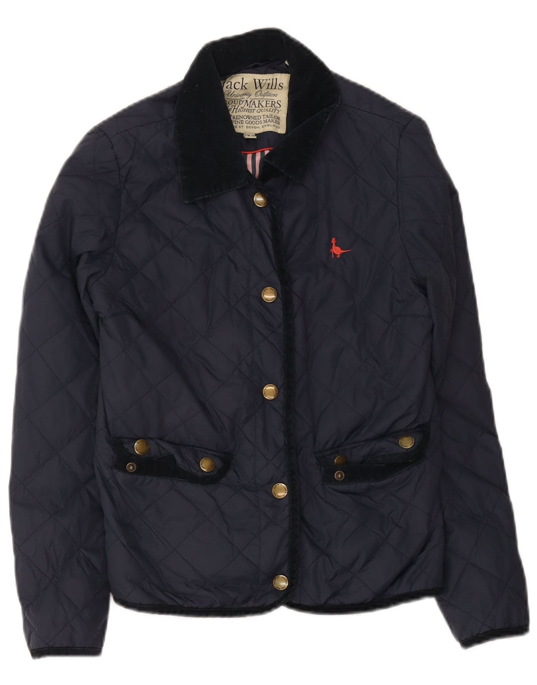 Женская стеганая куртка Jack Wills UK 10, маленькая, темно-синяя, нейлон