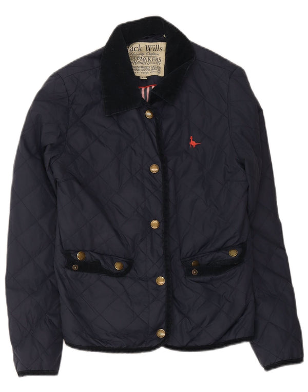Женская стеганая куртка Jack Wills UK 10, маленькая, темно-синяя, нейлон