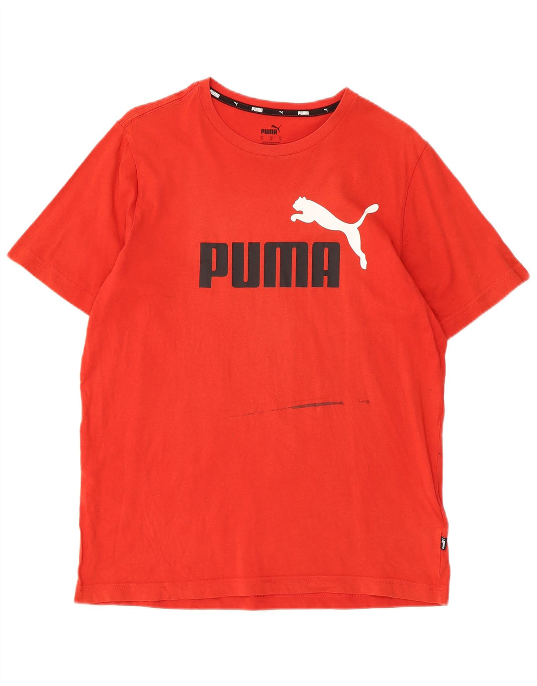 Мужская футболка с рисунком PUMA, хлопковая, среднего красного цвета