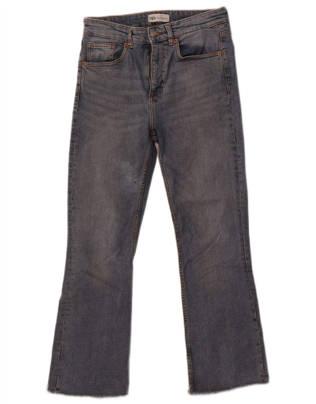 Женские укороченные джинсы Zara Bootcut EU 38, маленькие W28 L26, синие, хлопок