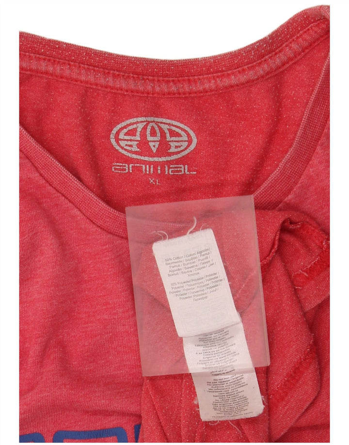 Мужская футболка с рисунком животных, топ XL, красный хлопок